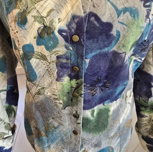 Coldwater Creek Floral Print Watercolor Snap Jacket - Picture 3 of 13